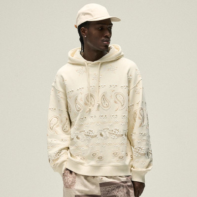 Chanjoye Pullover Streetwear Custom  Embroidery Hoodie Cotton Drop Shoulder Hoodie Supplier