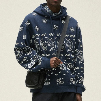 Chanjoye Pullover Streetwear Custom  Embroidery Hoodie Cotton Drop Shoulder Hoodie Supplier