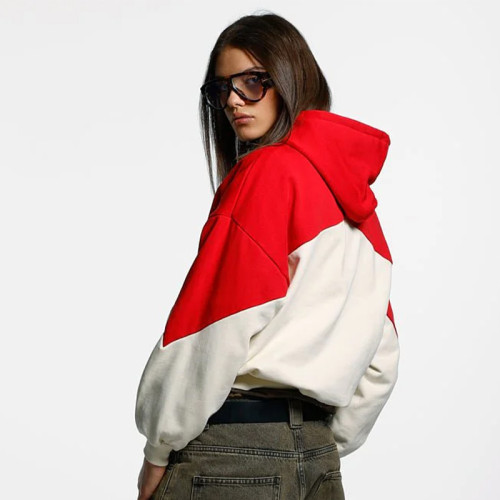 Chanjoye Cut and Sew Streetwear Custom Embroidery Distressed Hoodie Cotton Boxy Hoodie Supplier