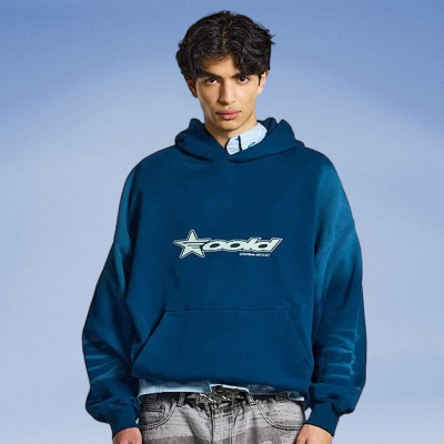 Chanjoye Cut and Sew Streetwear Custom Graphic  Printing Hoodie Cotton Acid Wash Boxy Hoodie Supplier