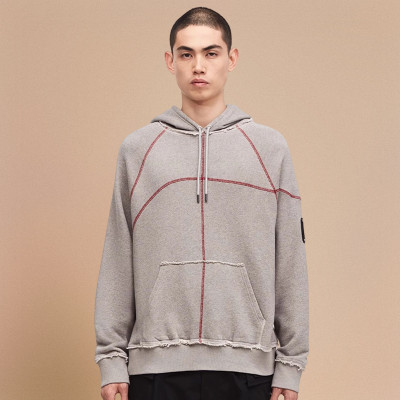 Chanjoye Cut and Sew Streetwear Custom Logo Distressed Hoodie Cotton Boxy With Drawstring Hoodie Supplier