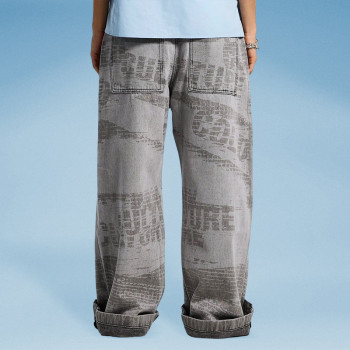 Chanjoye Distressed Text Prints | Vintage Pants manufacturers | OEM Oversized Fit Pants Wholesale
