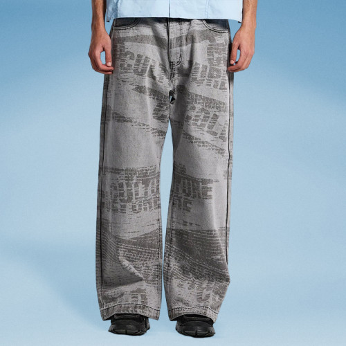 Chanjoye Distressed Text Prints | Vintage Pants manufacturers | OEM Oversized Fit Pants Wholesale