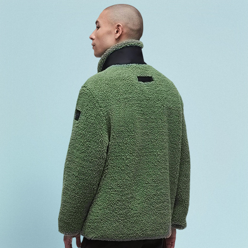 all printed fleece coat