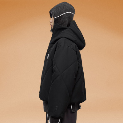 Chanjoye Custom Grid Puffer Jacket | High Quality Cut Sew Padded Down Coat Winter