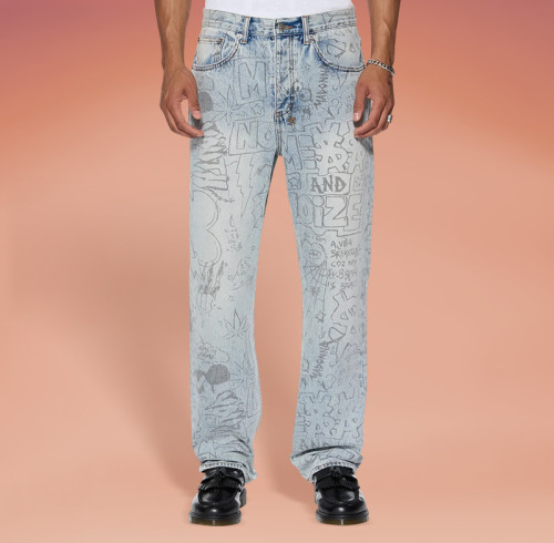 Chanjoye Distressed Prints Jeans | Vintage Pants manufacturers | High Quality Oversized Pants Wholesale