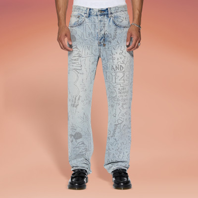 Chanjoye Distressed Prints Jeans | Vintage Pants manufacturers | High Quality Oversized Pants Wholesale