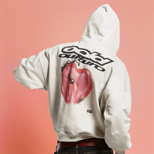 Chanjoye Cut and Sew Streetwear Custom Print Logo Drop Shoulder Hoodie Cotton Hoodie Supplier