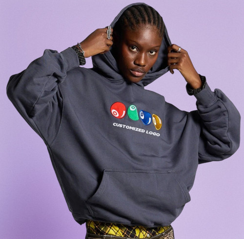 Chanjoye Cut and Sew Streetwear Custom Embroidery Logo Drop Shoulder Hoodie Cotton Hoodie Supplier