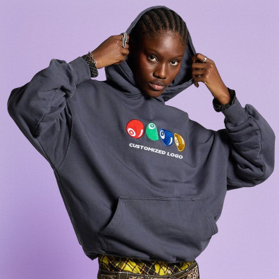 Chanjoye Cut and Sew Streetwear Custom Embroidery Logo Drop Shoulder Hoodie Cotton Hoodie Supplier