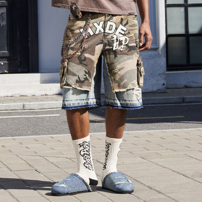 Chanjoye Streetwear shorts - Jogger Denim shorts - Acid washed Jeans