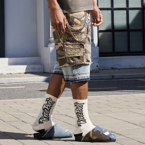 Chanjoye Streetwear shorts - Jogger Denim shorts - Acid washed Jeans