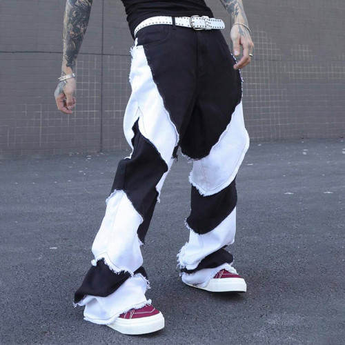 Chanjoye Men's Nylon Cargo Pants – Baggy Splicing Pants