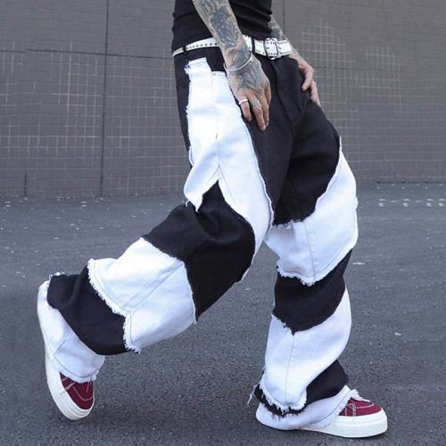 Chanjoye Men's Nylon Cargo Pants – Baggy Splicing Pants