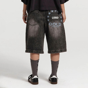 Chanjoye Print shorts - Baggy Denim shorts - Acid washed Jeans