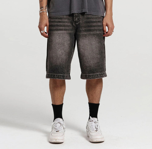 Chanjoye Print shorts - Baggy Denim shorts - Acid washed Jeans
