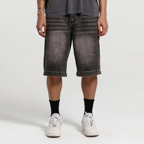 Chanjoye Print shorts - Baggy Denim shorts - Acid washed Jeans