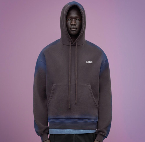 Chanjoye Cut and Sew Streetwear Custom Paint Color Drop Shoulder Hoodie Cotton Hoodie Supplier