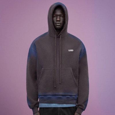Chanjoye Cut and Sew Streetwear Custom Paint Color Drop Shoulder Hoodie Cotton Hoodie Supplier