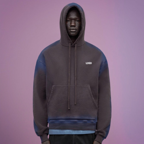 Chanjoye Cut and Sew Streetwear Custom Paint Color Drop Shoulder Hoodie Cotton Hoodie Supplier