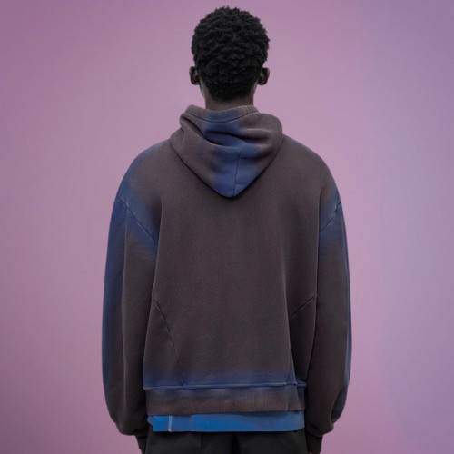 Chanjoye Cut and Sew Streetwear Custom Paint Color Drop Shoulder Hoodie Cotton Hoodie Supplier