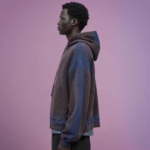 Chanjoye Cut and Sew Streetwear Custom Paint Color Drop Shoulder Hoodie Cotton Hoodie Supplier