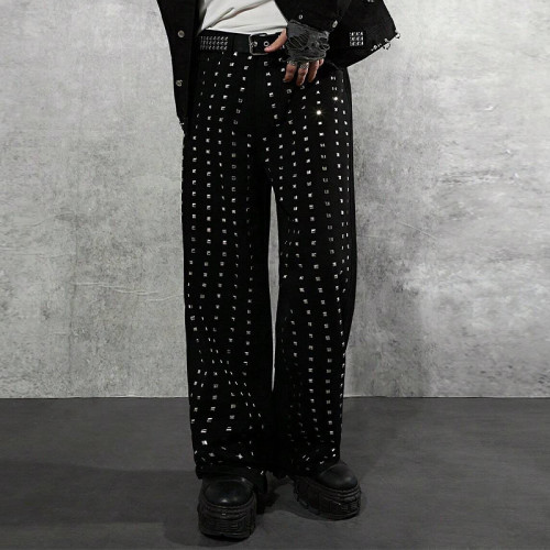 Chanjoye Rivet rhinestone Pants| Vintage Pants manufacturers | Oversized Pants Wholesale
