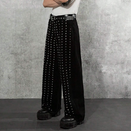 Chanjoye Rivet rhinestone Pants| Vintage Pants manufacturers | Oversized Pants Wholesale