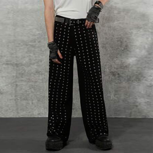 Chanjoye Rivet rhinestone Pants| Vintage Pants manufacturers | Oversized Pants Wholesale