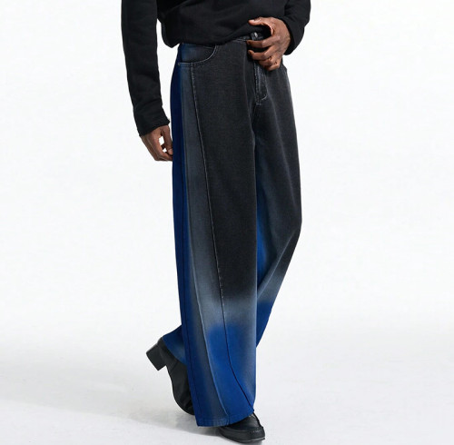 Chanjoye Simple Jeans | Gradient Color Jeans| High Quality Oversized Pants