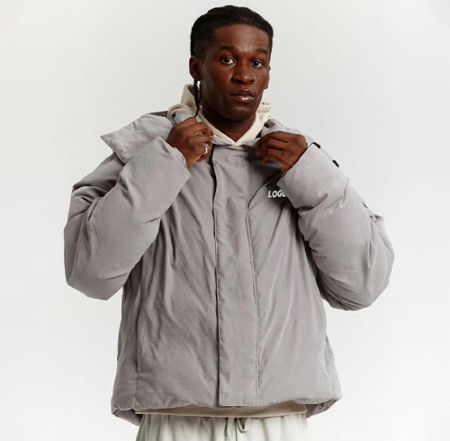 Chanjoye Custom Grid Puffer Jacket | High Quality Cut Sew Padded Down Coat Winter