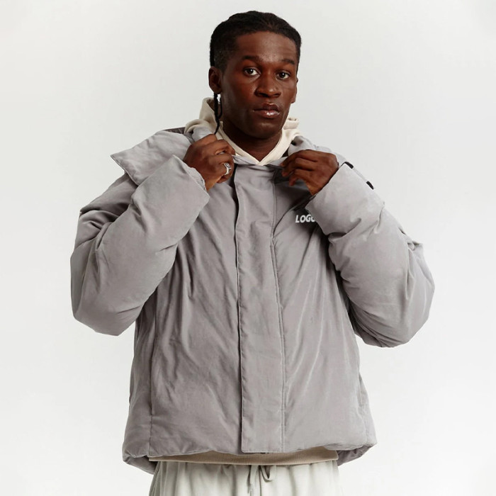 Chanjoye Custom Grid Puffer Jacket | High Quality Cut Sew Padded Down Coat Winter