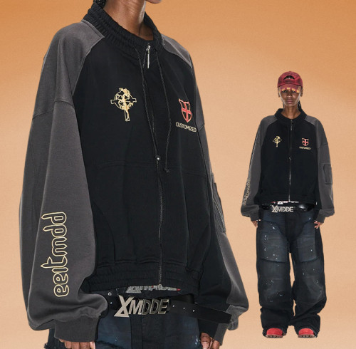 Chanjoye Custom Baseball Jacket | Vintage Custom Embroidery Jacket | Zip Up Oversize Jacket
