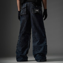 Chanjoye Heavyweight Jeans | Leather Patch Jeans| High Quality Oversized Pants