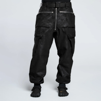 Chanjoye Big Pockets Pants | PU Heavyweight Pants| High Quality Oversized Pants