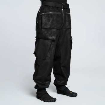 Chanjoye Big Pockets Pants | PU Heavyweight Pants| High Quality Oversized Pants