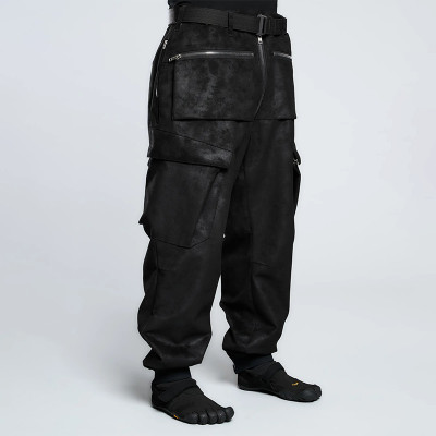 Chanjoye Big Pockets Pants | PU Heavyweight Pants| High Quality Oversized Pants