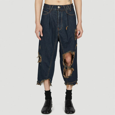 Chanjoye Distressed Jeans| Vintage Embroidery Jeans | High Quality Fit Pants