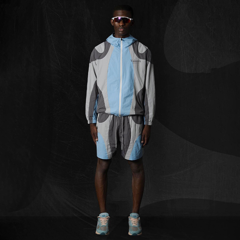 men jacket and shorts