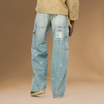 Chanjoye Wide leg jeans | Paint splatter Jeans| Vintage Oversized jeans