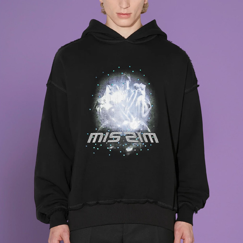 cotton distressed hoodie