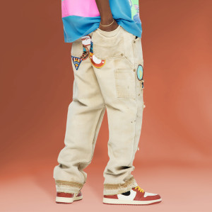 Chanjoye patch work Pants | Distressed vintage Jeans| Oversized Cargo Pants