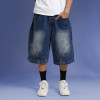 Chanjoye Oversized denim shorts - Vintage wash shorts - Breathable summer shorts