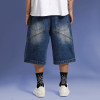 Chanjoye Oversized denim shorts - Vintage wash shorts - Breathable summer shorts