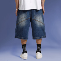 Chanjoye Oversized denim shorts - Vintage wash shorts - Breathable summer shorts