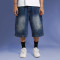 Chanjoye Oversized denim shorts - Vintage wash shorts - Breathable summer shorts
