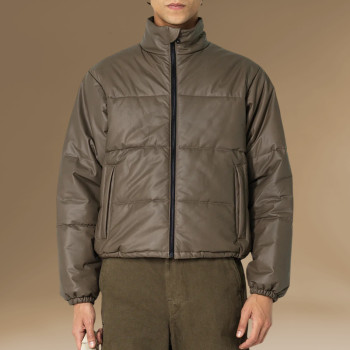 Chanjoye Custom Grid Thick Puffer Jacket | High Quality Cut Sew Padded Down Coat Winter