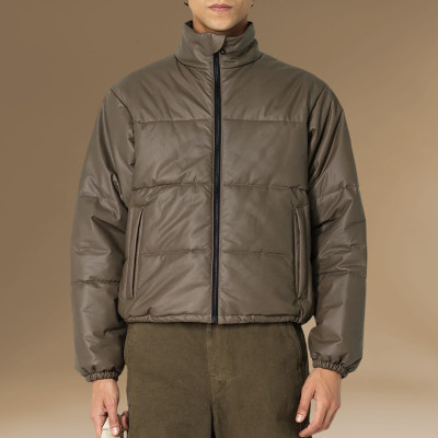 Chanjoye Custom Grid Thick Puffer Jacket | High Quality Cut Sew Padded Down Coat Winter