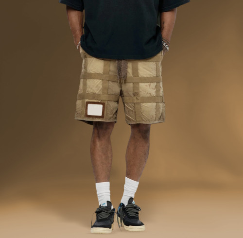 Chanjoye Vintage cargo shorts | graffiti print shorts | distressed khaki shorts