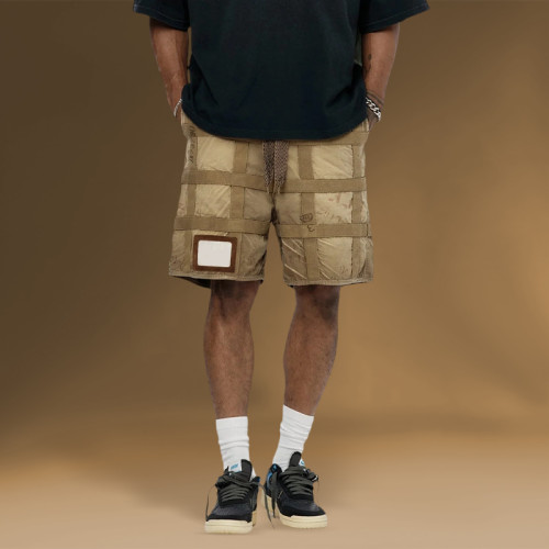 Chanjoye Vintage cargo shorts | graffiti print shorts | distressed khaki shorts